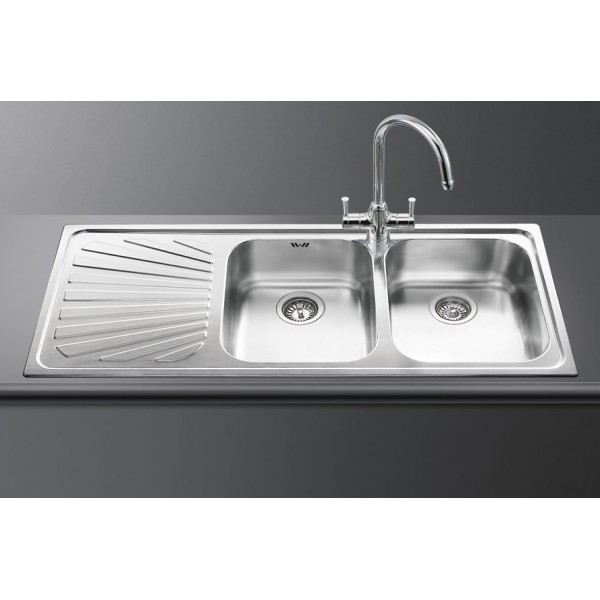 Lav. alba 2 vs + goc sx 116x50 inox satinato