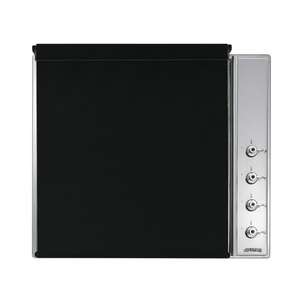 Coperchio piani c/comandi laterali 60 cm nero