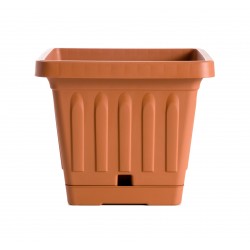 Vaso quadrato 40x40x34 cm c/sottovaso colore ter