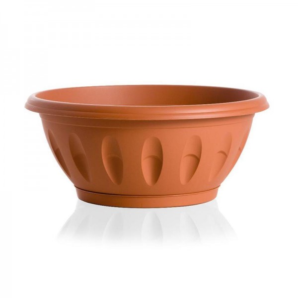 Vaso ciotola con sottovaso Bama Alba diametro 40 cm colore terracotta 