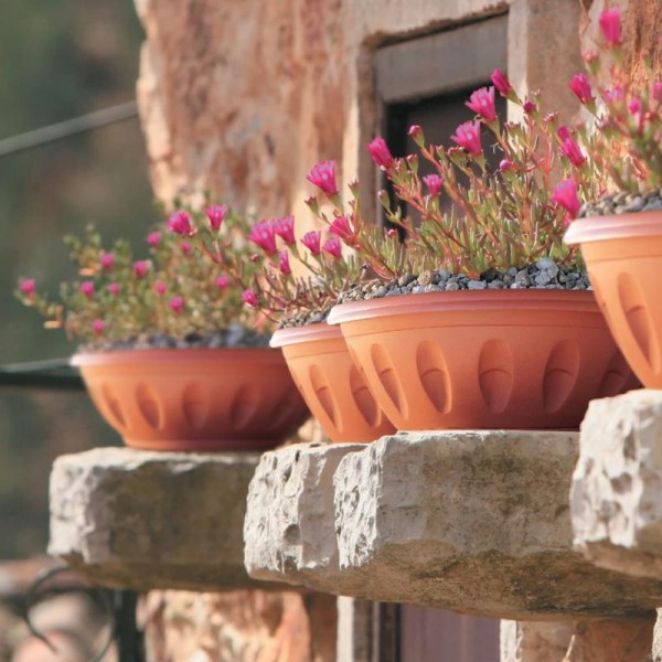 Vaso ciotola con sottovaso Bama Alba diametro 40 cm colore terracotta 