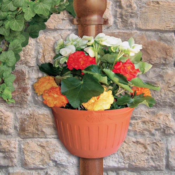 Vaso gerla a parete Bama Style set 2 pz. 26x14x16 cm colore terracotta