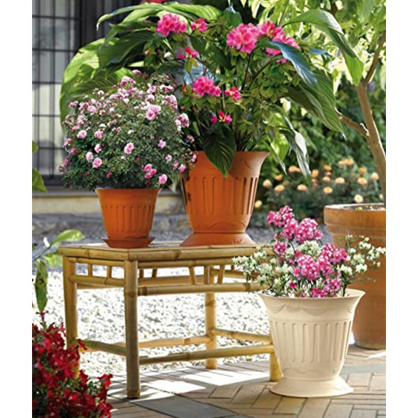 Portavaso Bama Etika con sottovaso diametro 25 cm colore terracotta