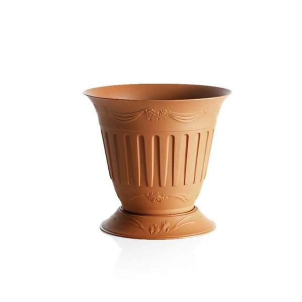 Portavaso Bama Etika con sottovaso diametro 25 cm colore terracotta