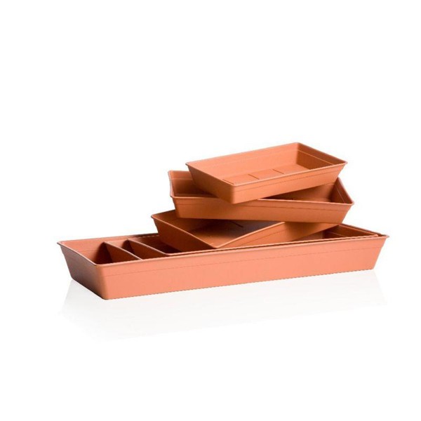Sottovaso rettangolare Bama 35x16 cm colore terracotta 
