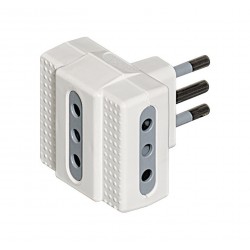 Adattatore tris 3 x 2p+t 10a colore bianco