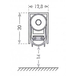 Antispiffero s/aletta h.20 x p.12,8 mm l. 1100mm