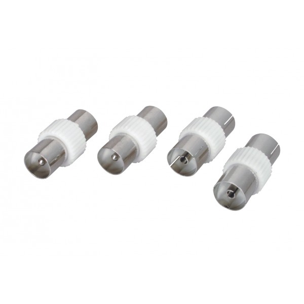 2 connettori per la giunzione di spine tv e 2 conn