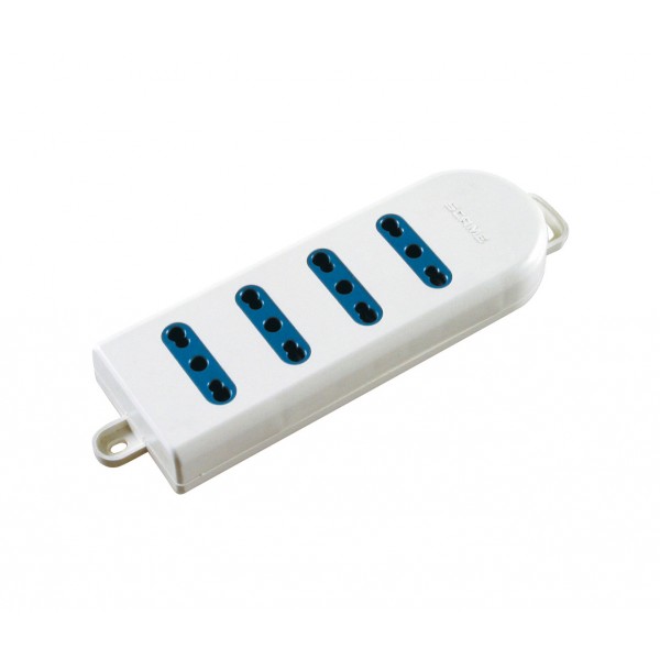 Presa quadrupla bivalente 10/16a 2p+t, imq - bianc