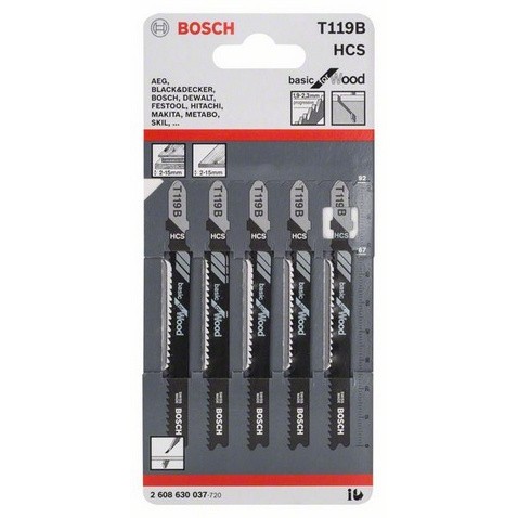 Set lame t 119 b seghetti l. 92 mm legno (5 pz)
