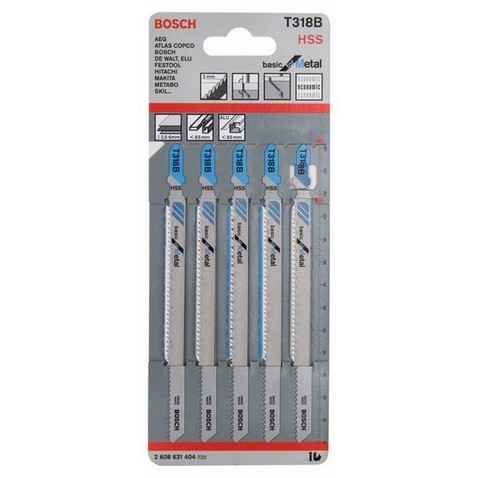 Set lame t 318 b seghetti l 132 mm metallo (5 pz)