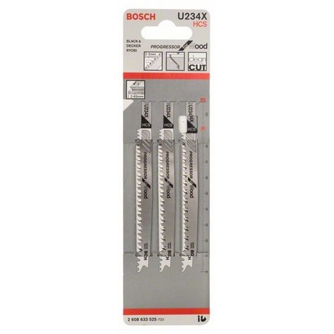 Set lame u 234 x seghetti l. 108 mm legno (3 pz)