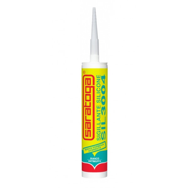 Silicone acetico bianco sil 3004 - 280 ml - saratoga