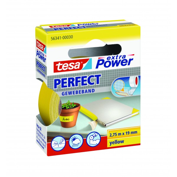 Nastro telato extra pow. 2,75m x 19mm giallo