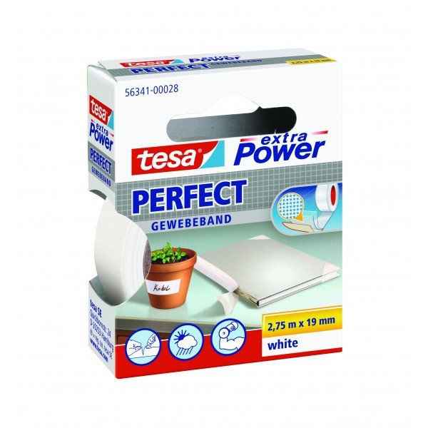 Nastro telato extra pow. 2,75m x 19mm bianco