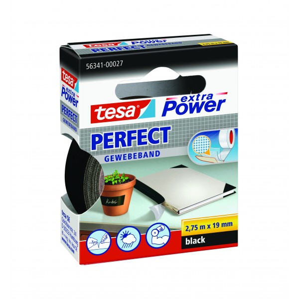 Nastro telato extra pow. 2,75m x 19mm nero