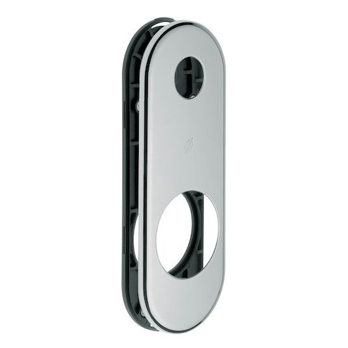 Placca ott.85mm.+sottopl.nylon cromo