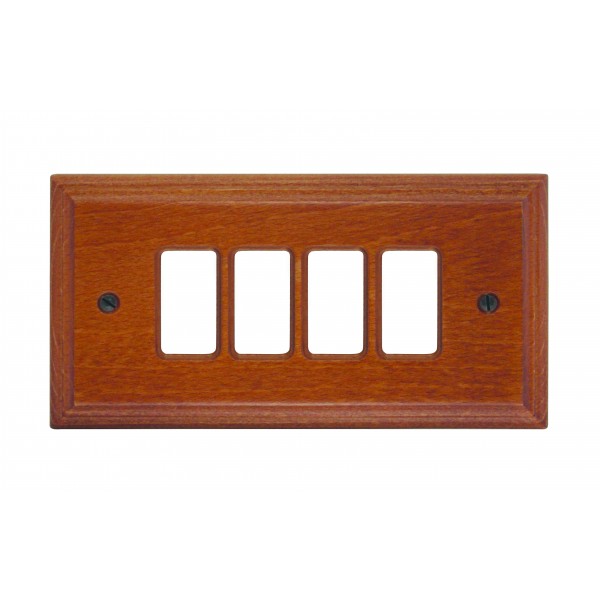 Coprinterruttore magic 4 posti legno ciliegio