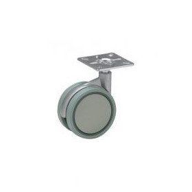 Ruota gemel.zama gomma grigia d100 piastra