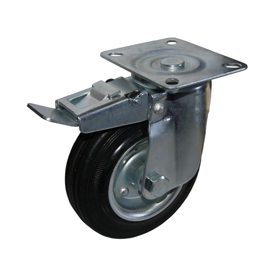 Ruota gomma nera sup.gir.d150 freno ant.cusc.rulli