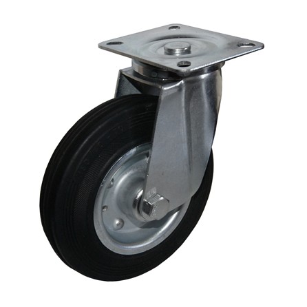 Ruota  nera d200 pias. girev.zinc.legg.cusc.rulli