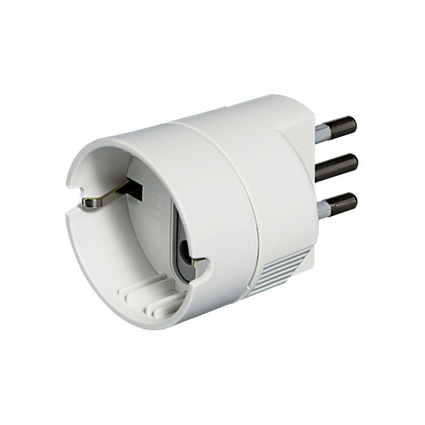 Adattatore spina 10a presa schuko colore bianco
