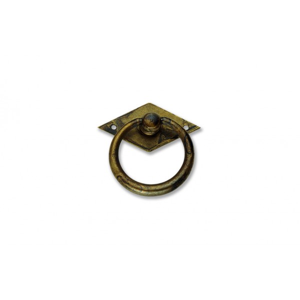 Maniglia pendente anello 50x50 mm ottone antico