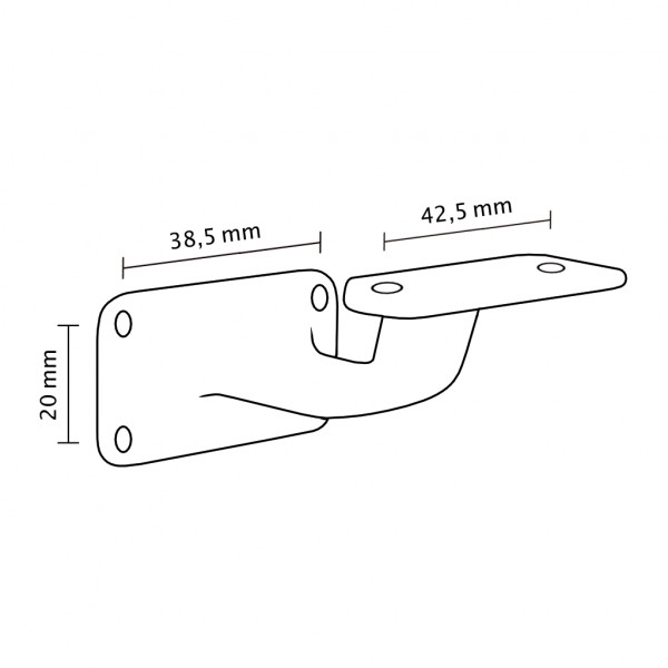 Supporto quadro corrimano ottone cromato satinato