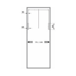 Appendiabiti saliscendi armadio 77 - 120 cm servetto 3000 originale grigio