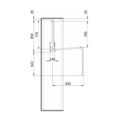Appendiabiti saliscendi armadio 77 - 120 cm servetto 3000 originale grigio