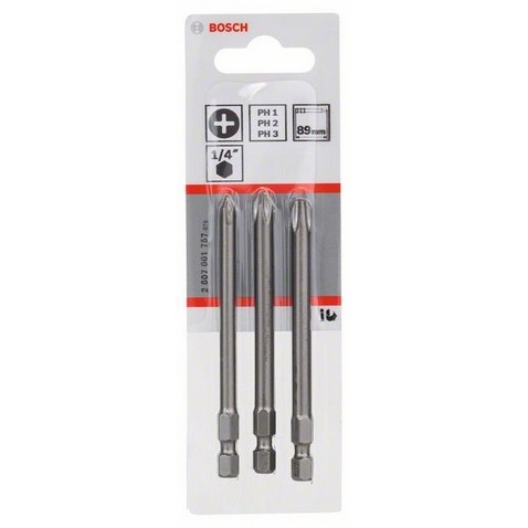 Set inserti phillips ph1-2-3 att 1/4&quot; 89 mm (3 pz)