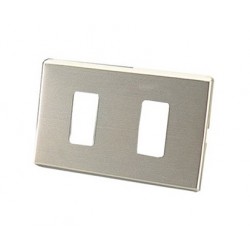 Placca in alluminio a 2 fori + supporto per scatol