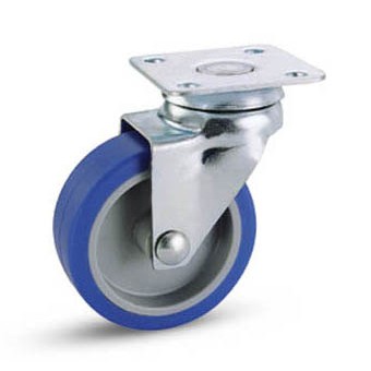 Ruota gom. sint. blu acc. zinc.crom.piastra d60