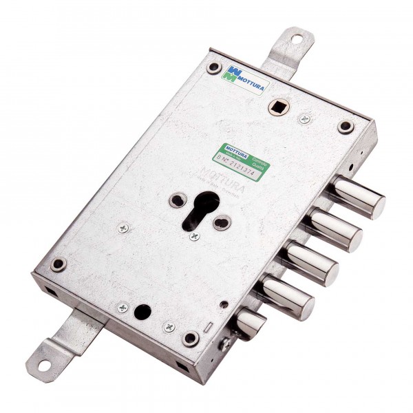 Serratura di sicurezza Mottura 85371D28N ad applicare triplice per cilindro europeo per porte blindate