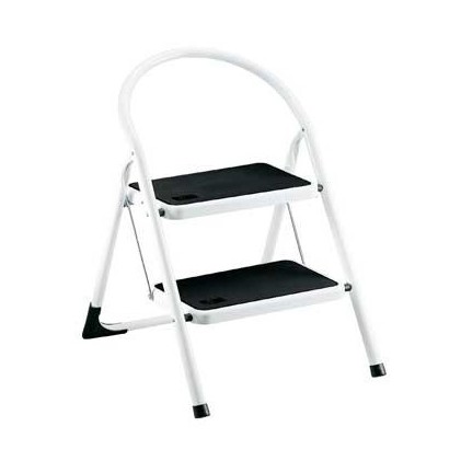 Sgabello balzo 2 gradini acciaio h. 79,5 cm bianco