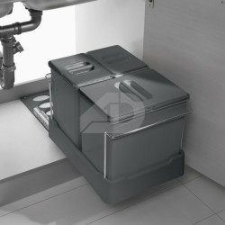 Pattumiera estraibile compresa di 3 secchi con...