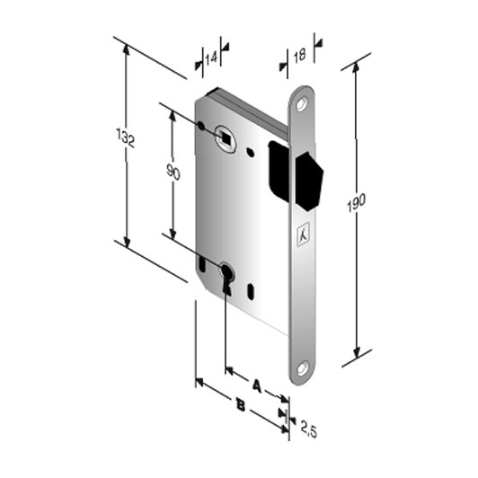 Serr. magnetica int.90 s/940 cromo luc. rev. e.50