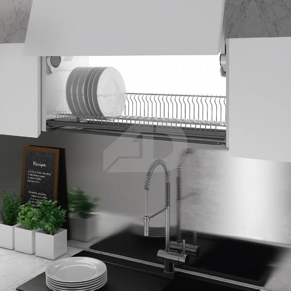 Scolapiatti con griglia unica piatti e bicchieri per mobile 80 cm Inoxa 702280X