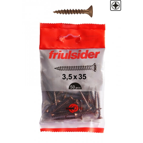 Vite truciolare tsp pz2 3,5x35 bronzato (50 pz)