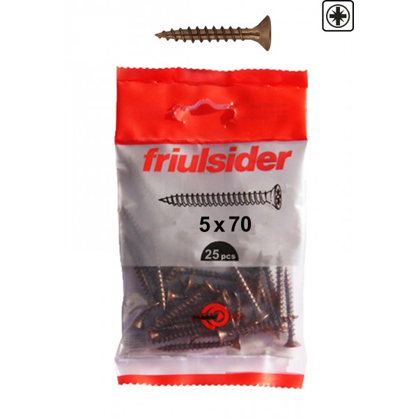 Vite truciolare tsp pz2 5x70 bronzato (25 pz)