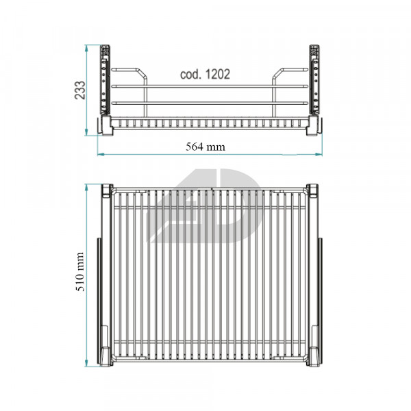 Cassetto estraibile portapentole cromato soft closing 60x50 cm Inoxa 1202Y6050