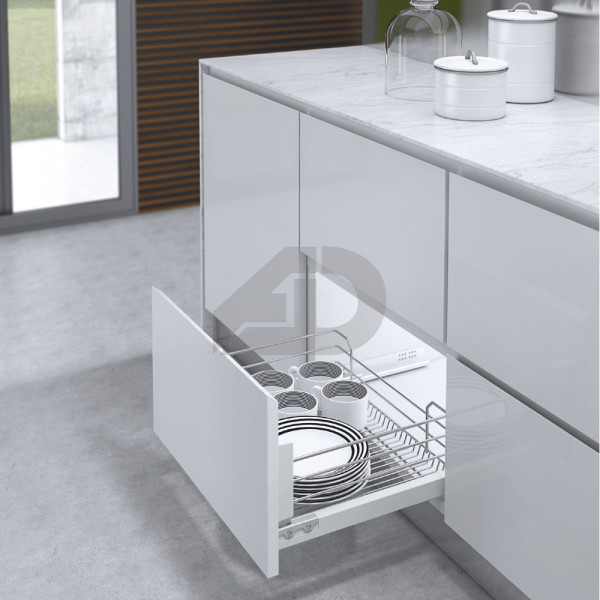 Cassetto estraibile portapentole cromato soft closing 90x50 cm Inoxa 1202Y9050