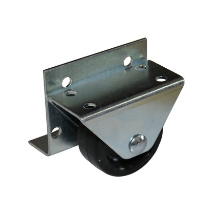 Ruota plast.nera d40 staffa fissa zinc.cassettiere