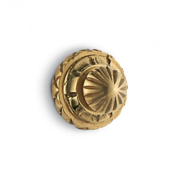 Pomolo impero tondo d. 26,5 ottone lucido vern.