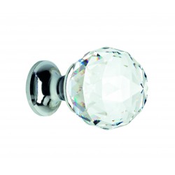 Pomolo crystal tondo d. 20 cromo lucido / sw trasp