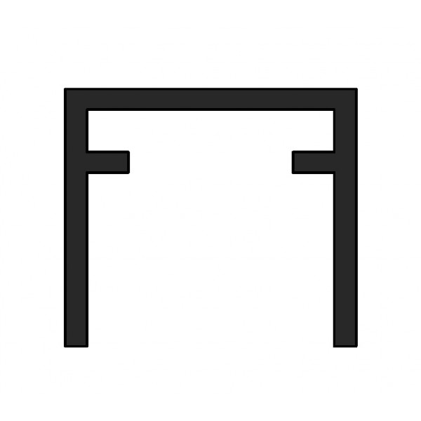 Binario superiore alluminio nat. 3 m