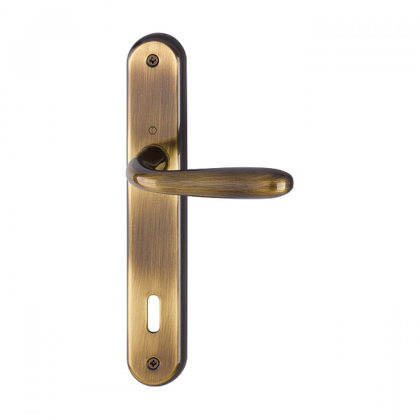 Maniglia Hoppe Santiago placca interasse 90 mm ottone bronzato per porte da interni