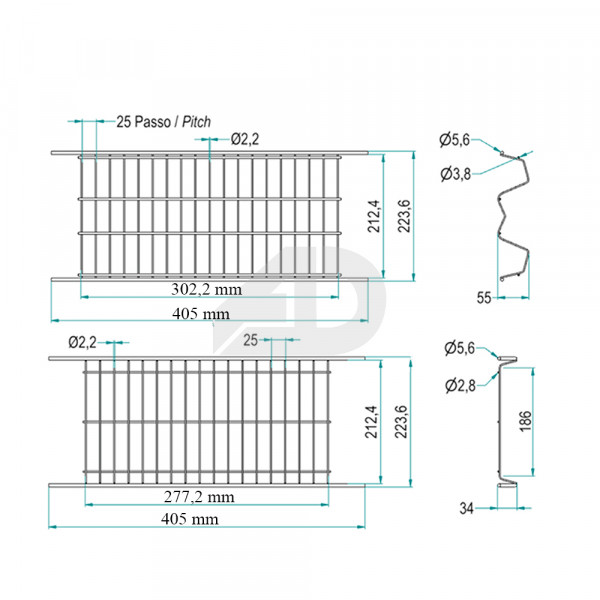 Kit scolapiatti e bicchieri in filo tondo inox per mobile da 45 cm Inoxa 70145X