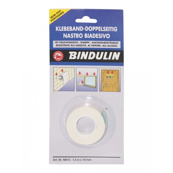 Bindulin - nastro biadesivo forte 19 mm x 1,5 mt