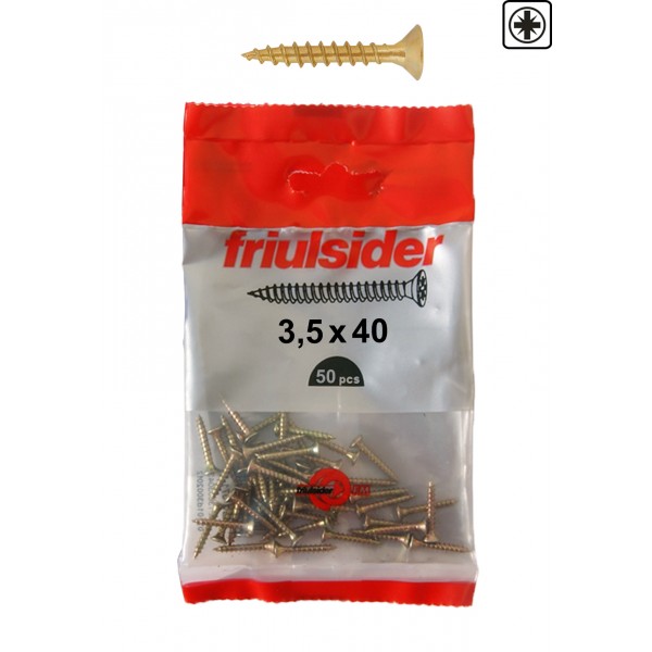 Vite truciolare tsp pz2 3,5x40 z. giallo (50 pz)